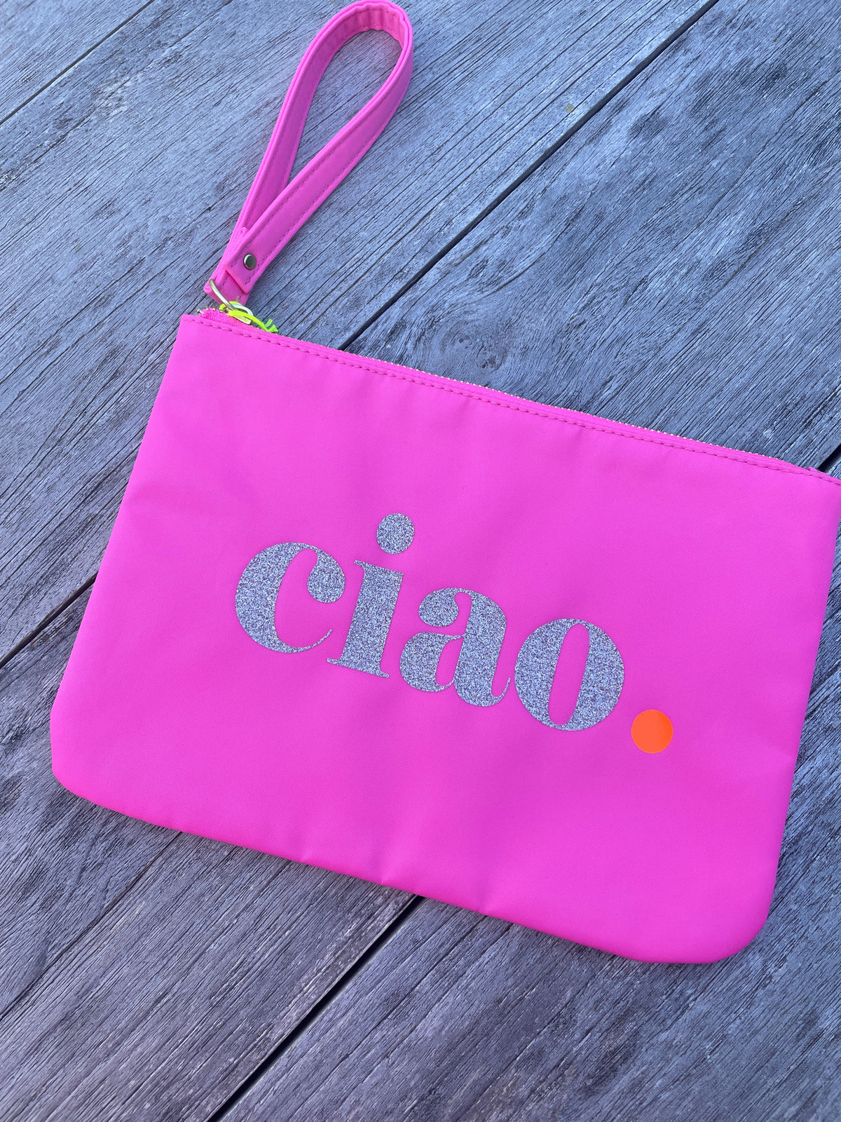 Clutch mit Statement - pink
