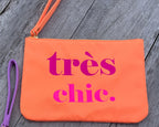 Clutch mit Statement - orange