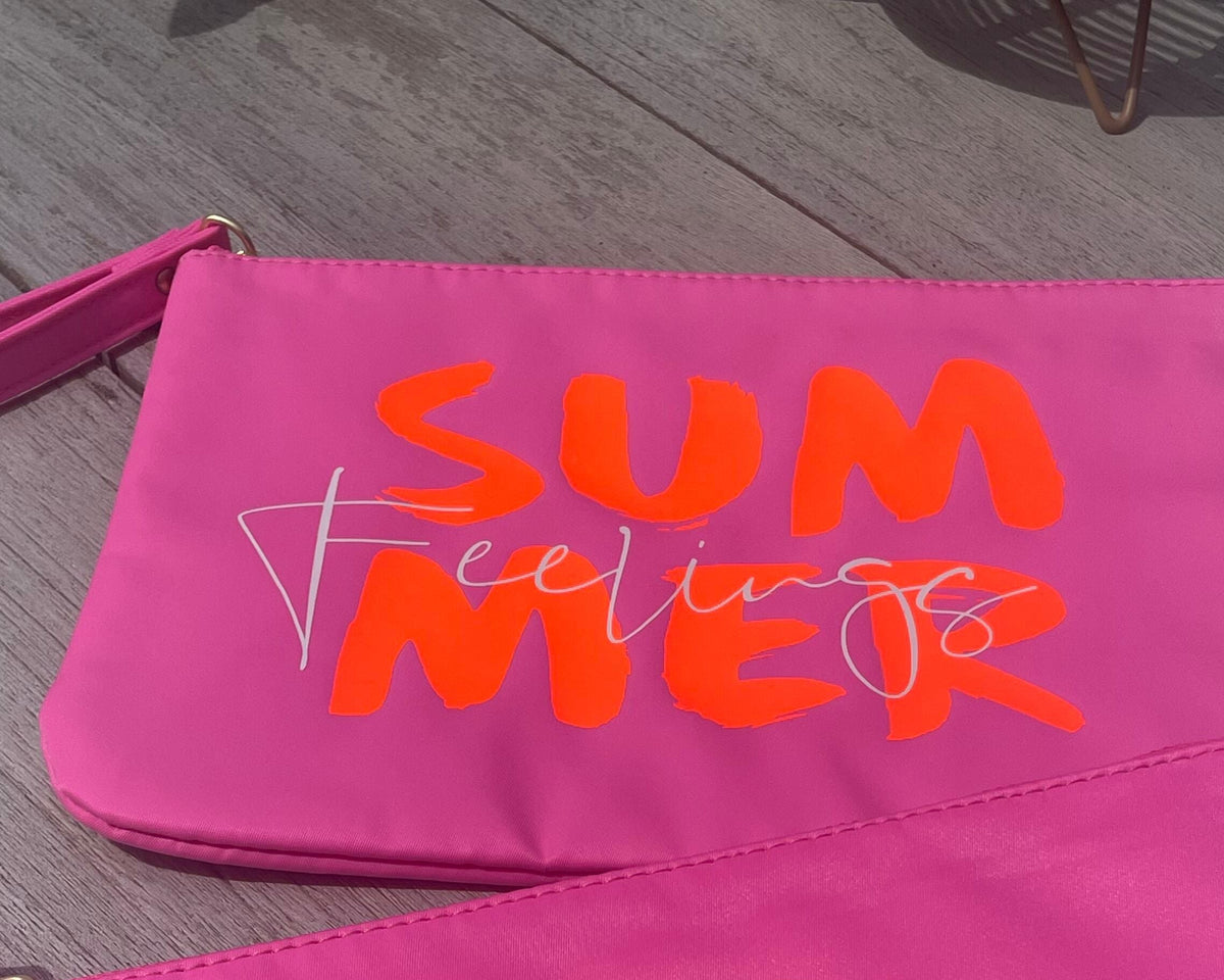 Clutch mit Statement - pink
