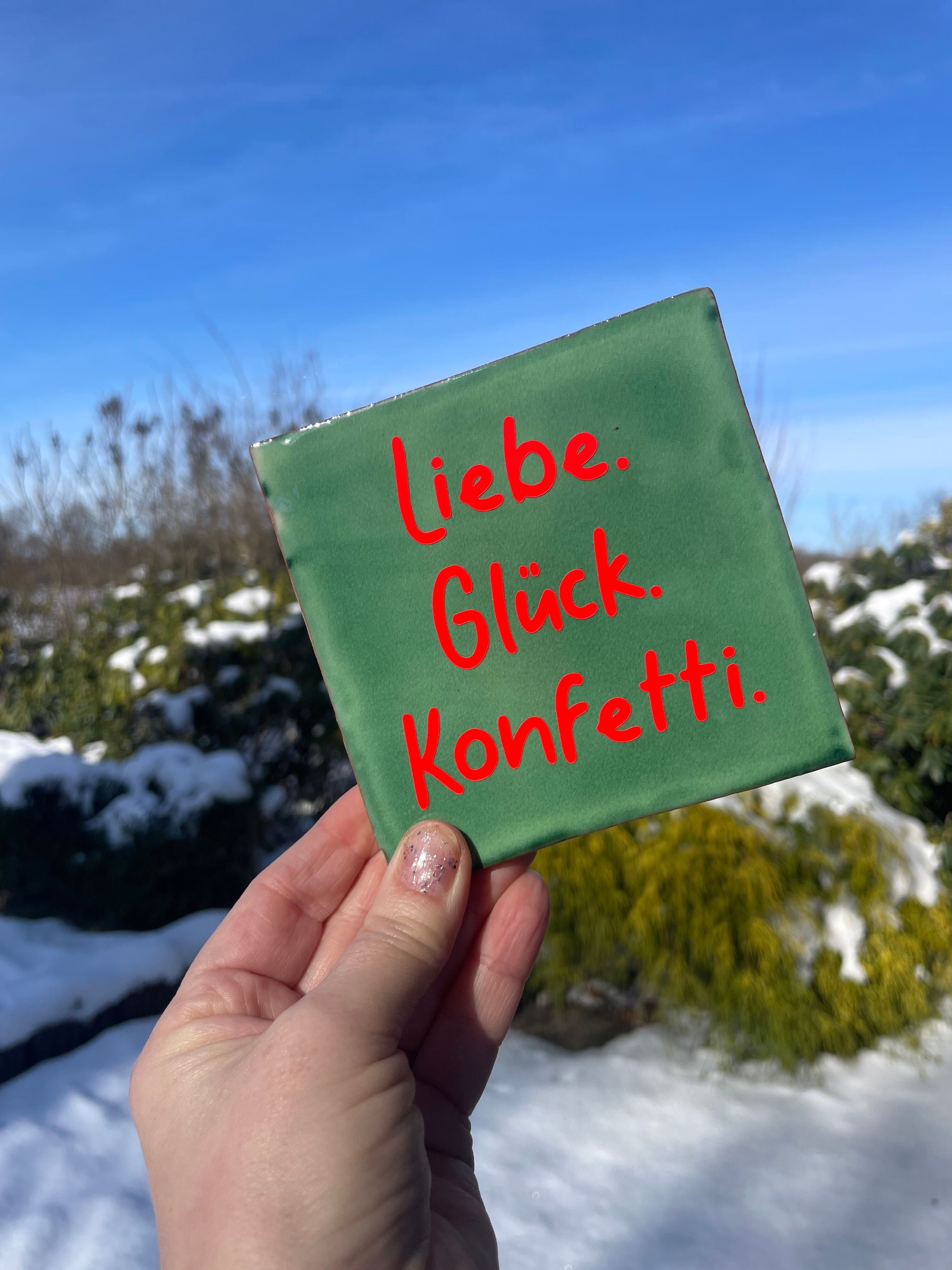 Kachel - Liebe, Glück, Konfetti