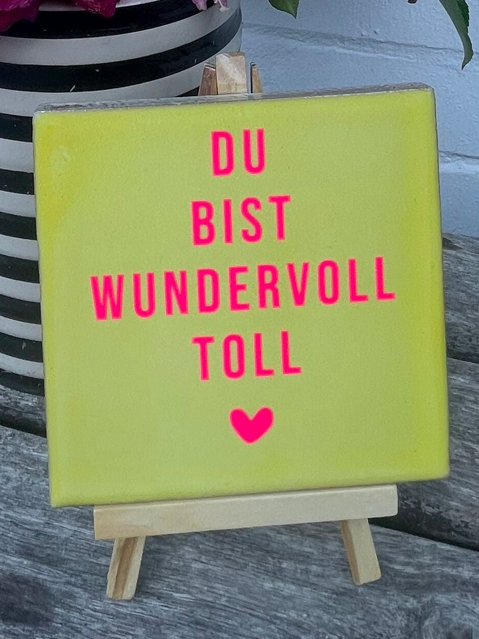 Kachel - Wundervoll toll (gelb)
