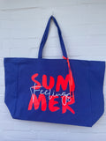 Cotton Beach & Yoga Bag blau