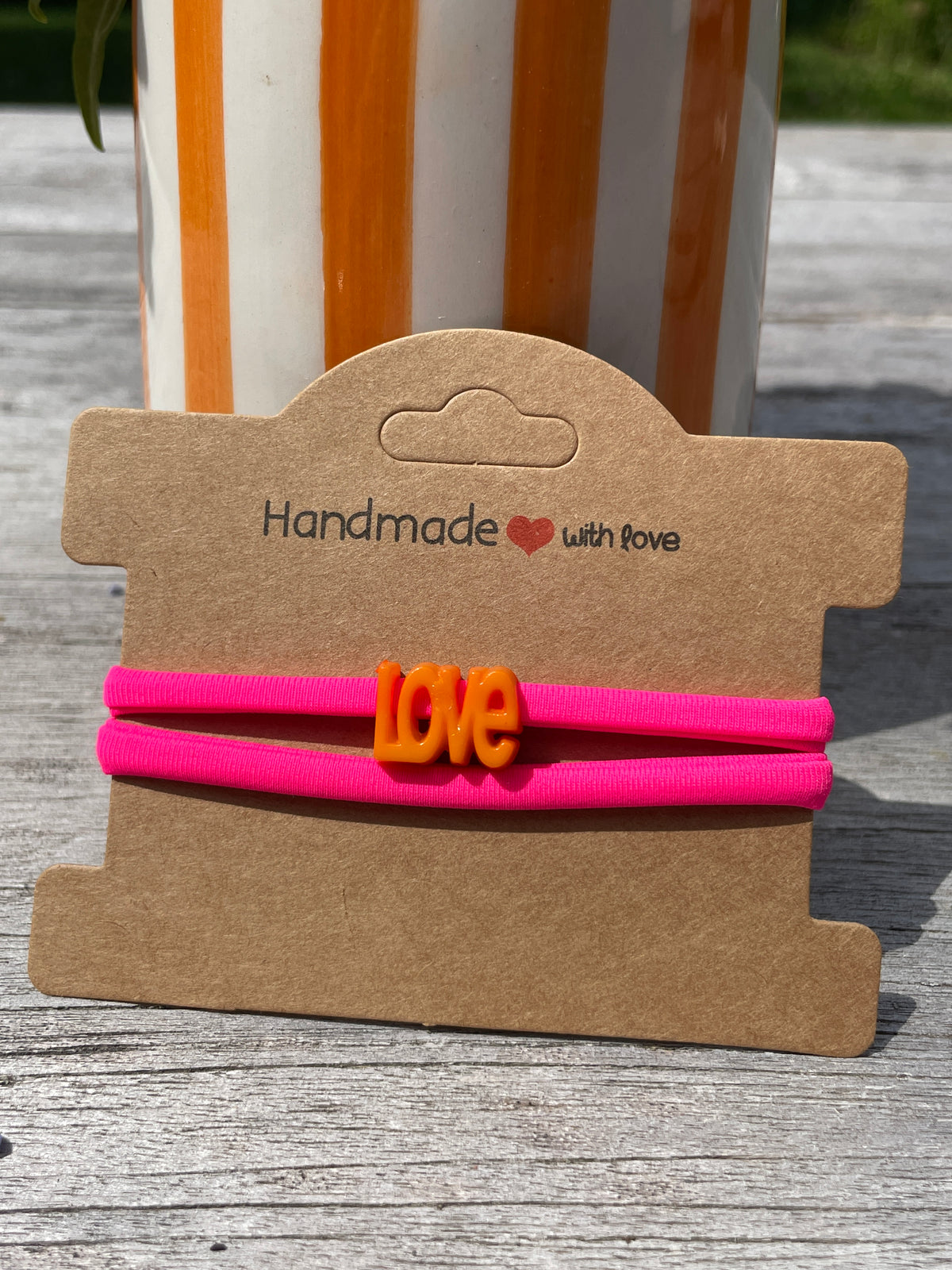 Wickelarmband - neonpink