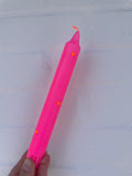 Stabkerze neonpink mit Herzchen