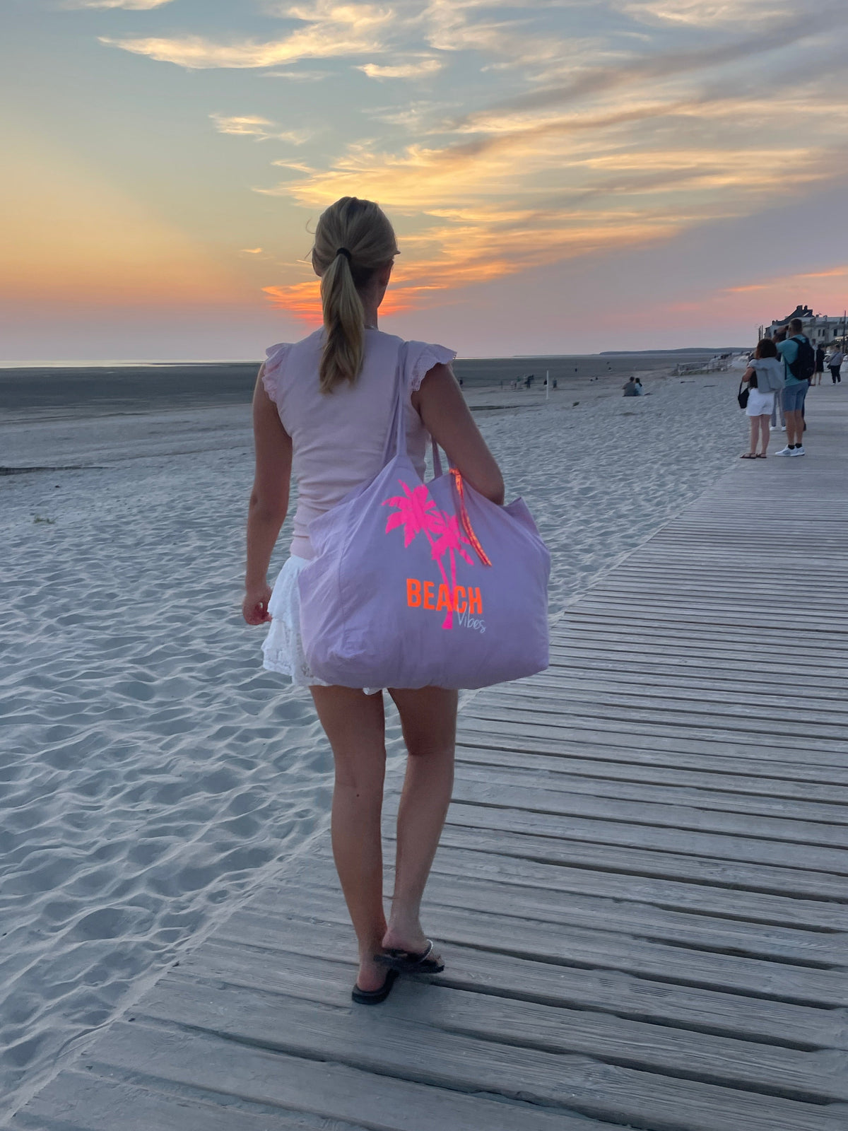 Cotton Beach & Yoga Bag lavendel