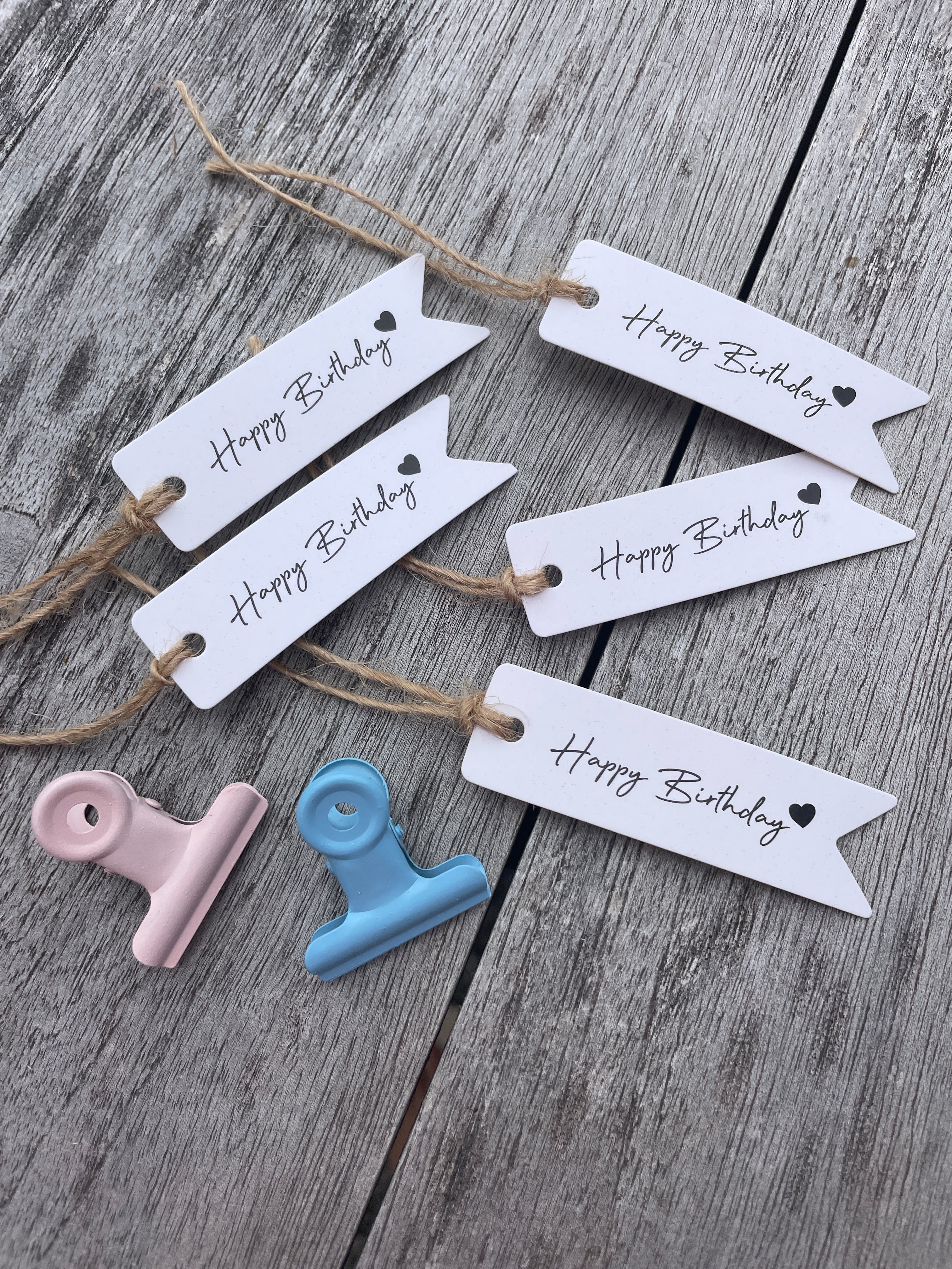 Geschenkanhänger - Happy Birthday (Fähnchen)