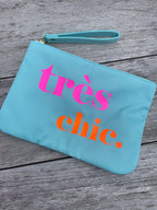 Clutch mit Statement - türkis
