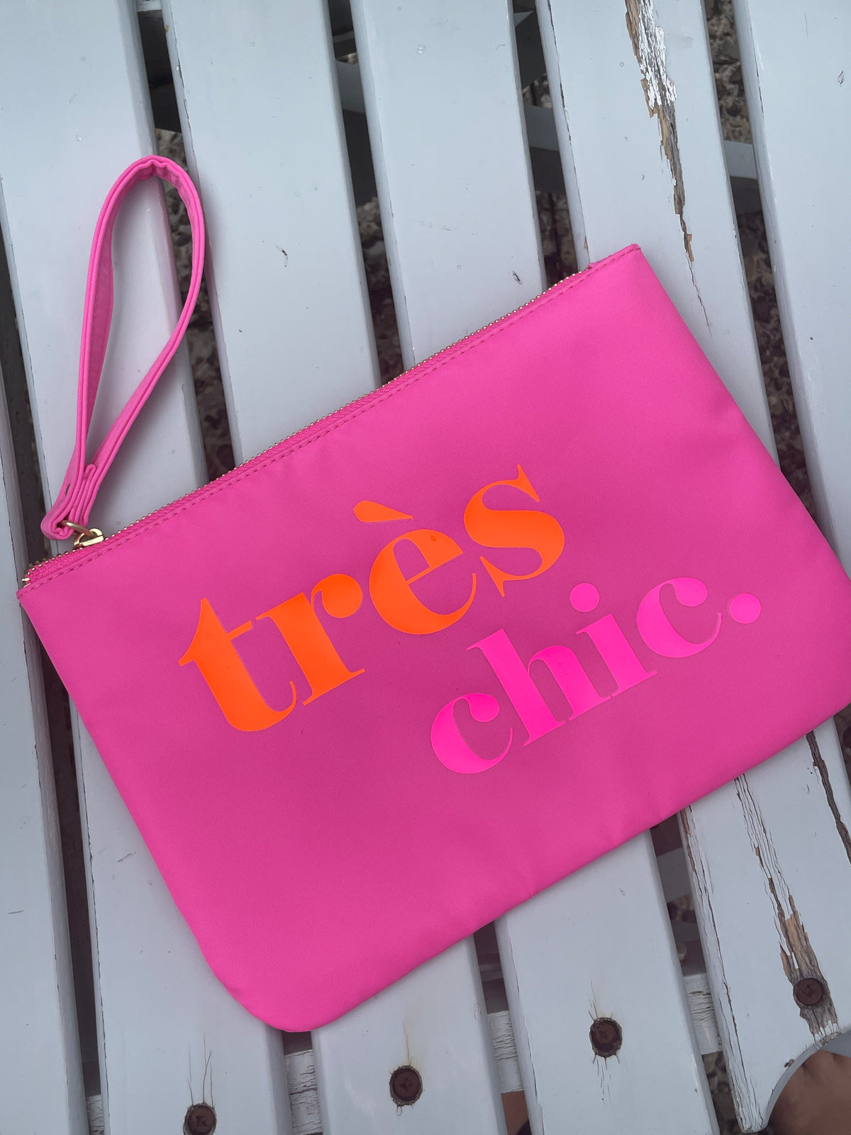 Clutch mit Statement - pink