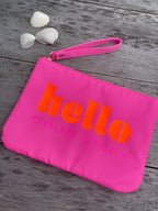 Clutch mit Statement - pink