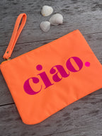 Clutch mit Statement - orange