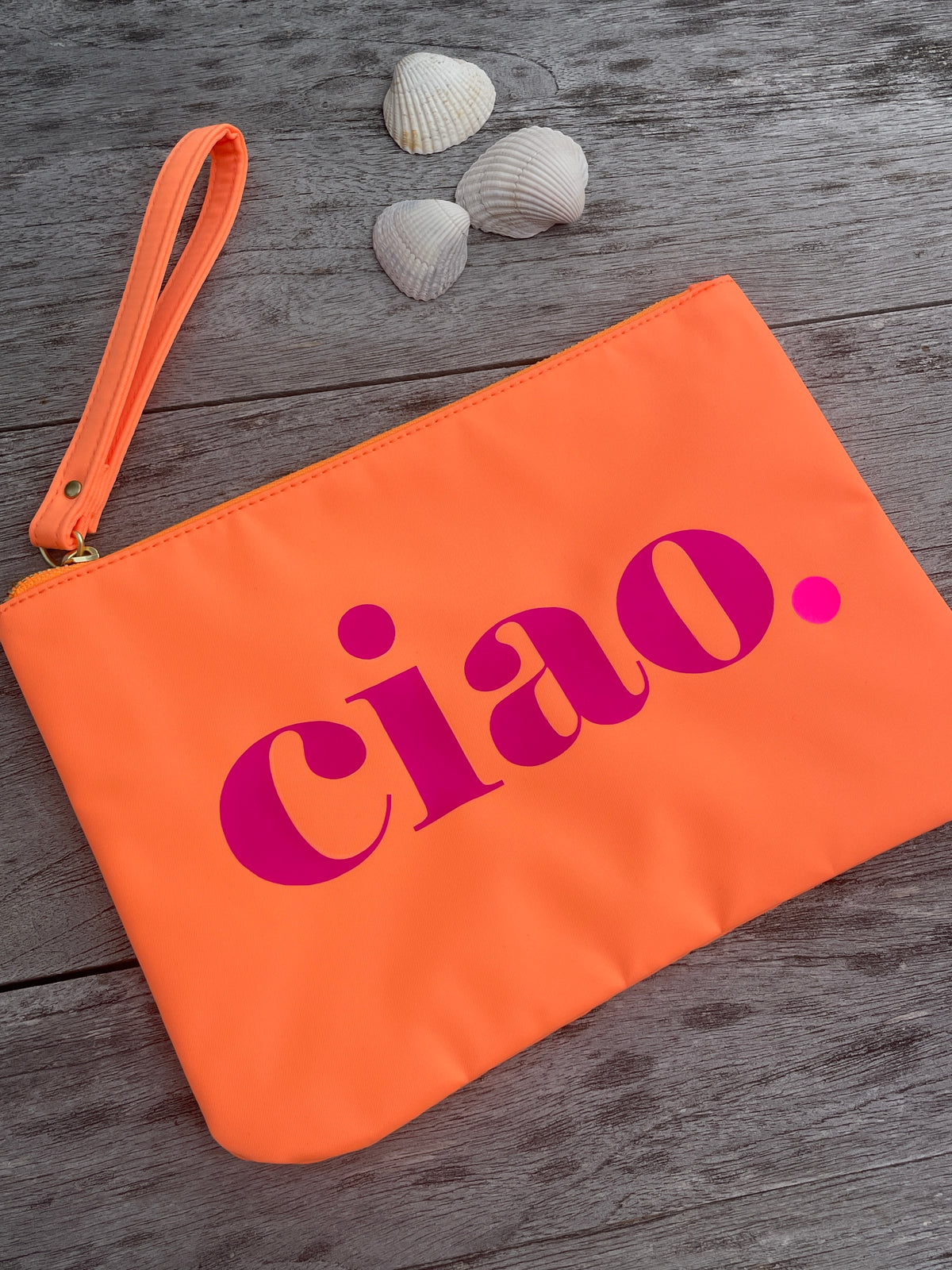 Clutch mit Statement - orange