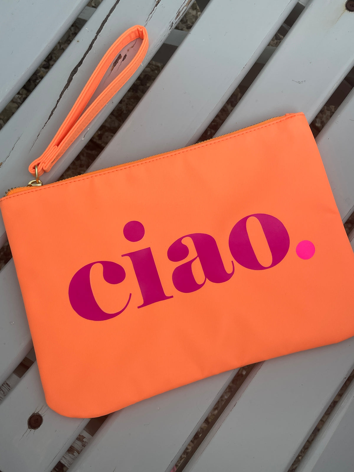 Clutch mit Statement - orange
