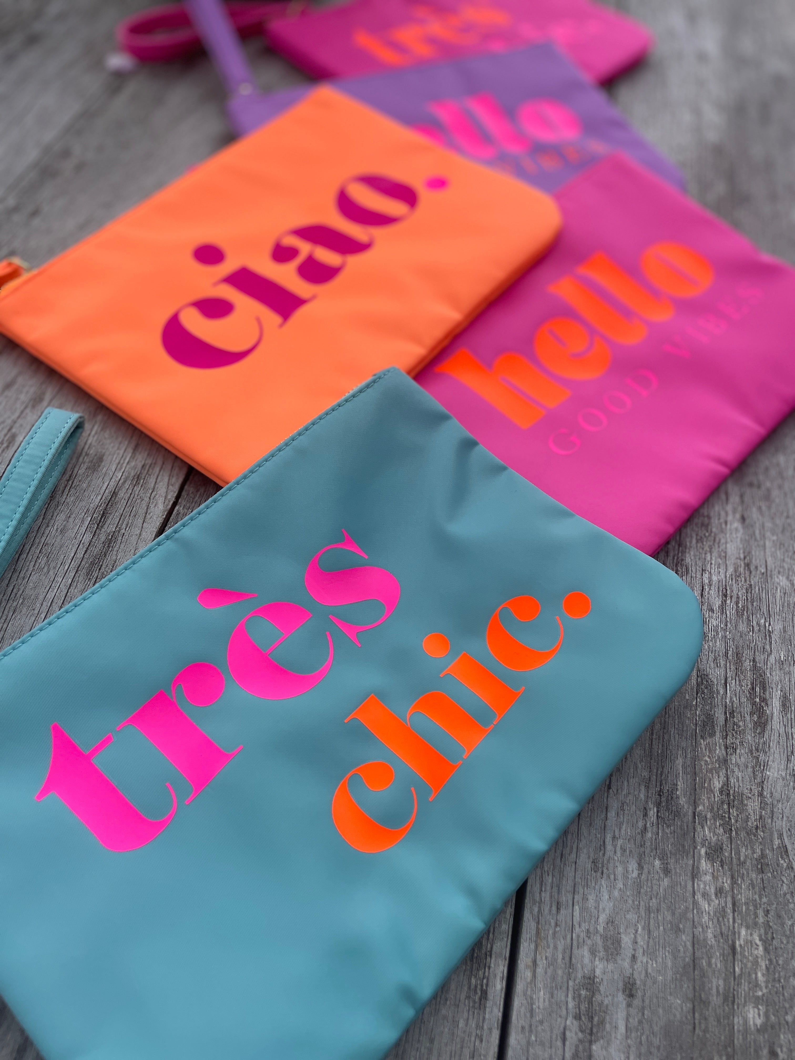 Clutch mit Statement - türkis