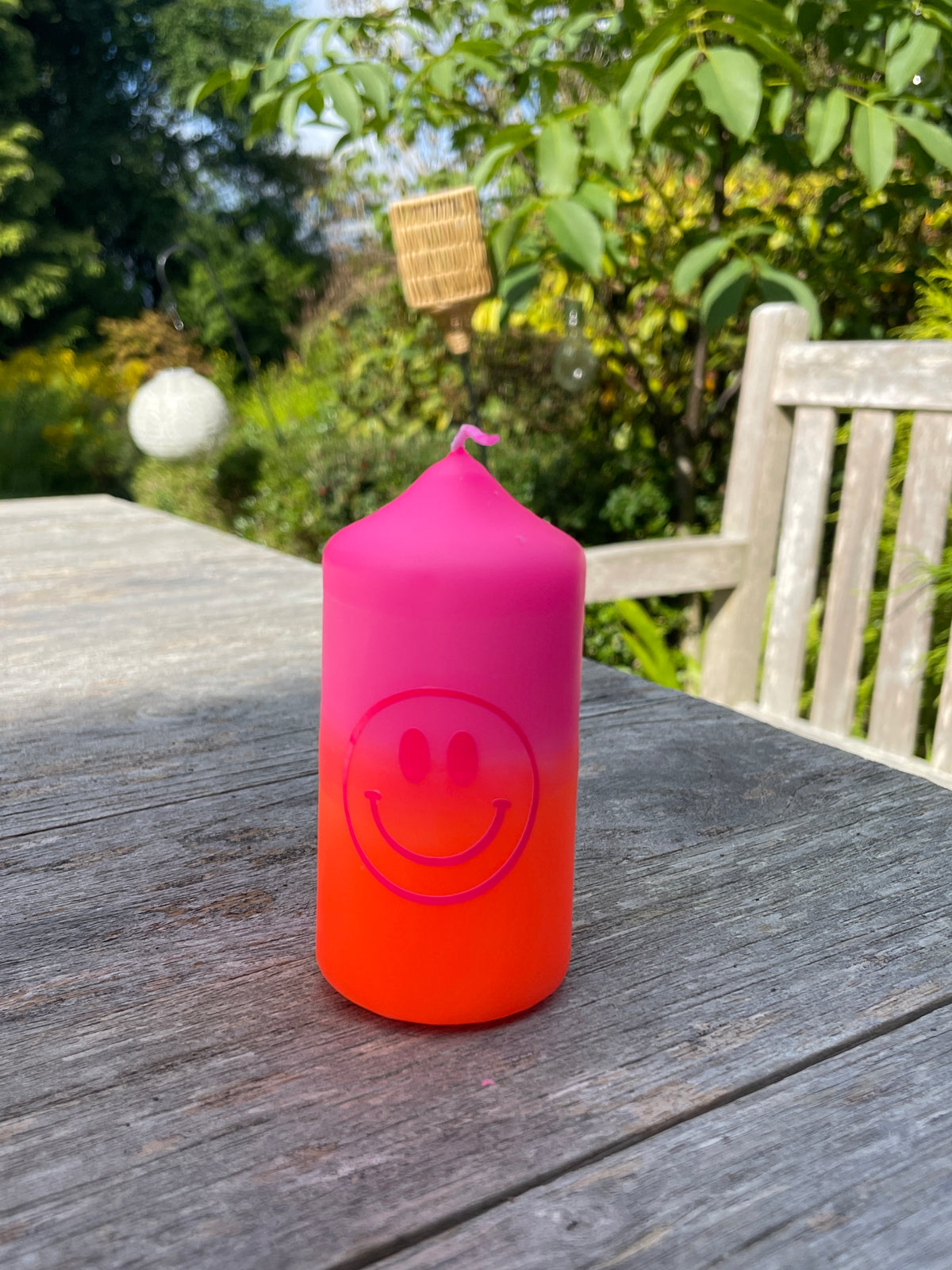 Stumpenkerze S "Smiley"