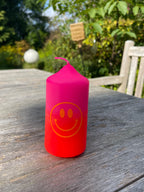 Stumpenkerze S "Smiley"